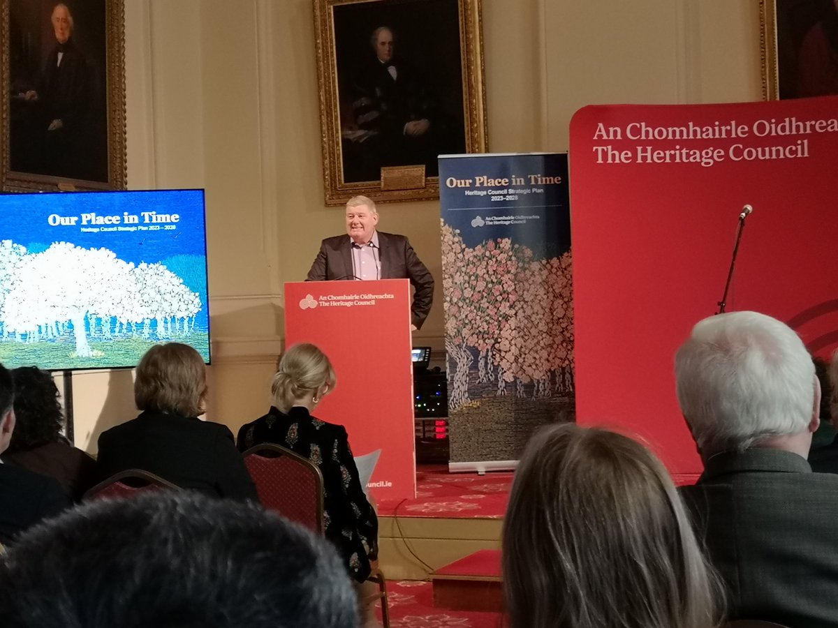 John Creedon entertaining the gathering at the launch of the Heritage Council's new strategy - Our Place in Time