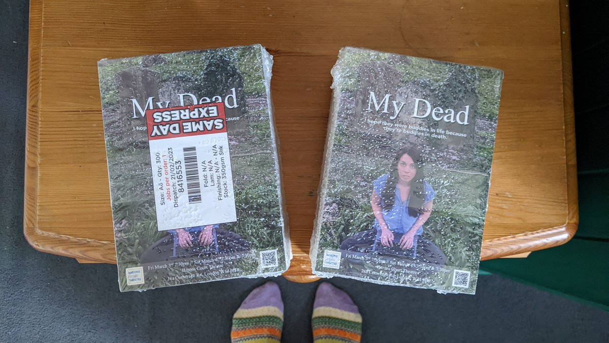 C_Hartvigsen's tweet photo. 300 flyers just delivered.

One step closer to theatre magic coming to Barons Court Theatre next weekend.

#newwriting #lamdaalum #soloshow

https://t.co/cCnprL6Tr3 https://t.co/ILjdDGWbAx