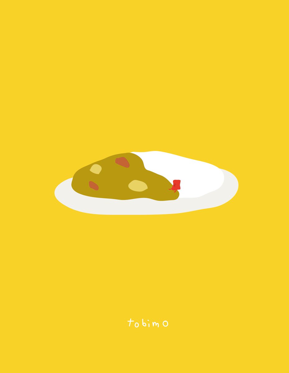 tobimo9's tweet image. 福神漬けの待ち合わせ
#カレー #Curry #イラスト