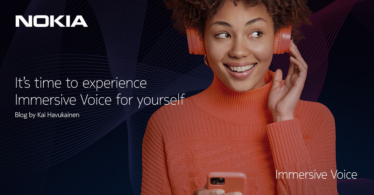 nokia's tweet photo. We are excited to bring Immersive Voice to #MWC23. Our latest audio technology is set to take voice call experience to a new level. 
Read more in the blog and try it out for yourself in Barcelona February 27 – March 2. https://t.co/i9rWfx9hKR https://t.co/acHkxK3e2V