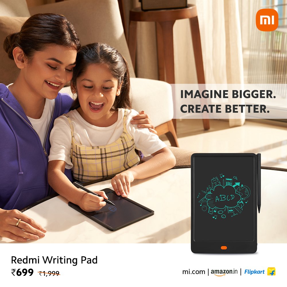 RedmiIndia's tweet photo. Unleash your imagination and stay productive on-the-go with the #RedmiWritingPad.
Transform your writing experience now: https://t.co/Wy6XNKRPfJ https://t.co/t593MCXvNk