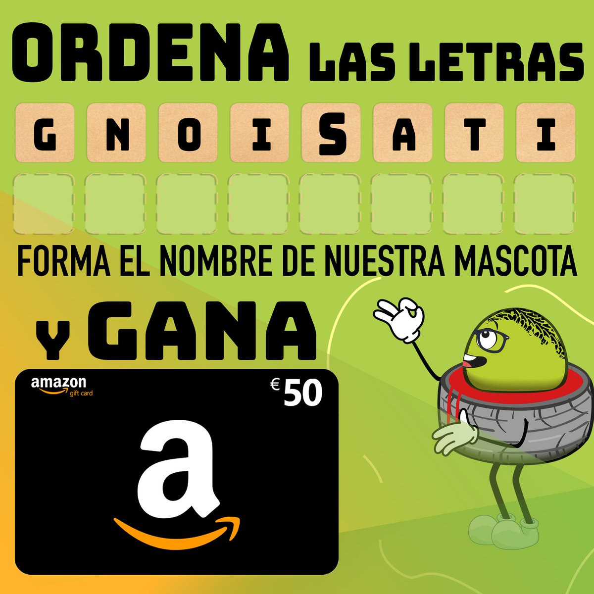 signusecovalor's tweet photo. 🔴 NUEVO CONCURSO 🔴 Ordena las letras de la imagen para formar el nombre de nuestra mascota
👉 Responde escribiendo el nombre correcto
👉Haz Like ❤️ en la publicación y... ¡GANA 50€ en AMAZON!
⚠La mega-pista AQUÍ https://t.co/A6w6kT9XOR
Hasta el 1/03/23 las 23:55h (CET) https://t.co/CZ5zRvBFcM