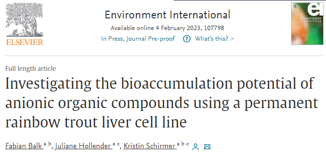 Utox_Eawag (@utox_eawag) on Twitter photo 🚨New Publication Alert📢
In his PhD work, Fabian Balk developed a new method to assess the #bioaccumulation potential of anionic organic compounds in fish🐠 using the rainbow trout liver-derived RTL-W1 #cellline. Check it out in <a href="/env_int_journal/">Environment International</a>
doi.org/10.1016/j.envi… 🚨New Publication Alert📢
In his PhD work, Fabian Balk developed a new method to assess the #bioaccumulation potential of anionic organic compounds in fish🐠 using the rainbow trout liver-derived RTL-W1 #cellline. Check it out in <a href="/env_int_journal/">Environment International</a>
doi.org/10.1016/j.envi…