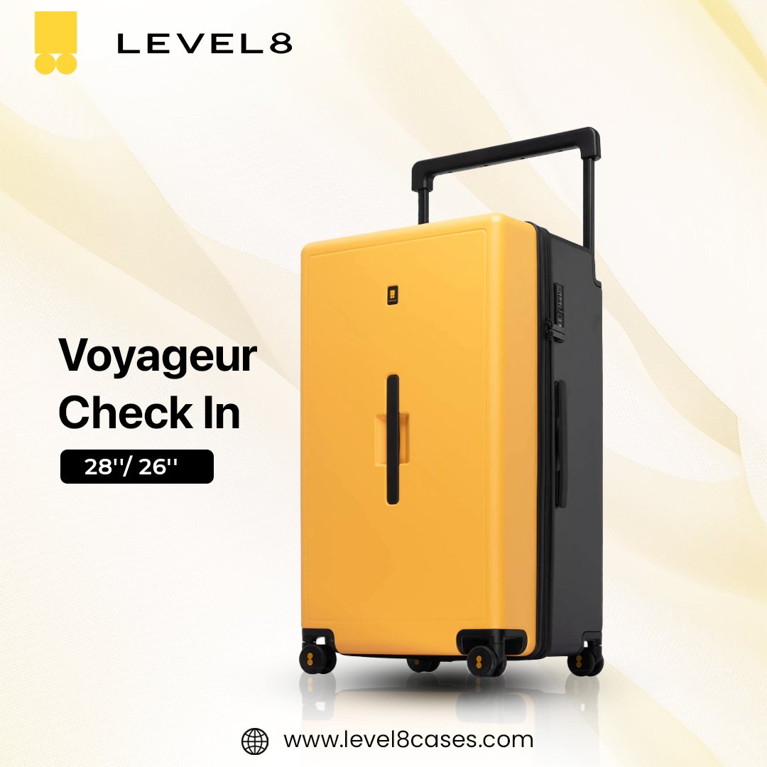 Level8Group's tweet photo. A Voyageur check-in trolley with three size variants suits the needs of versatile #travel and packing. ๐ค
A creative design always catches the attention and with this one, you can balance innovative design with optimal utility!๐
๐https://t.co/WVxvGD0VzN
#Level8Cases #Luggage https://t.co/L2vQzkMjLG