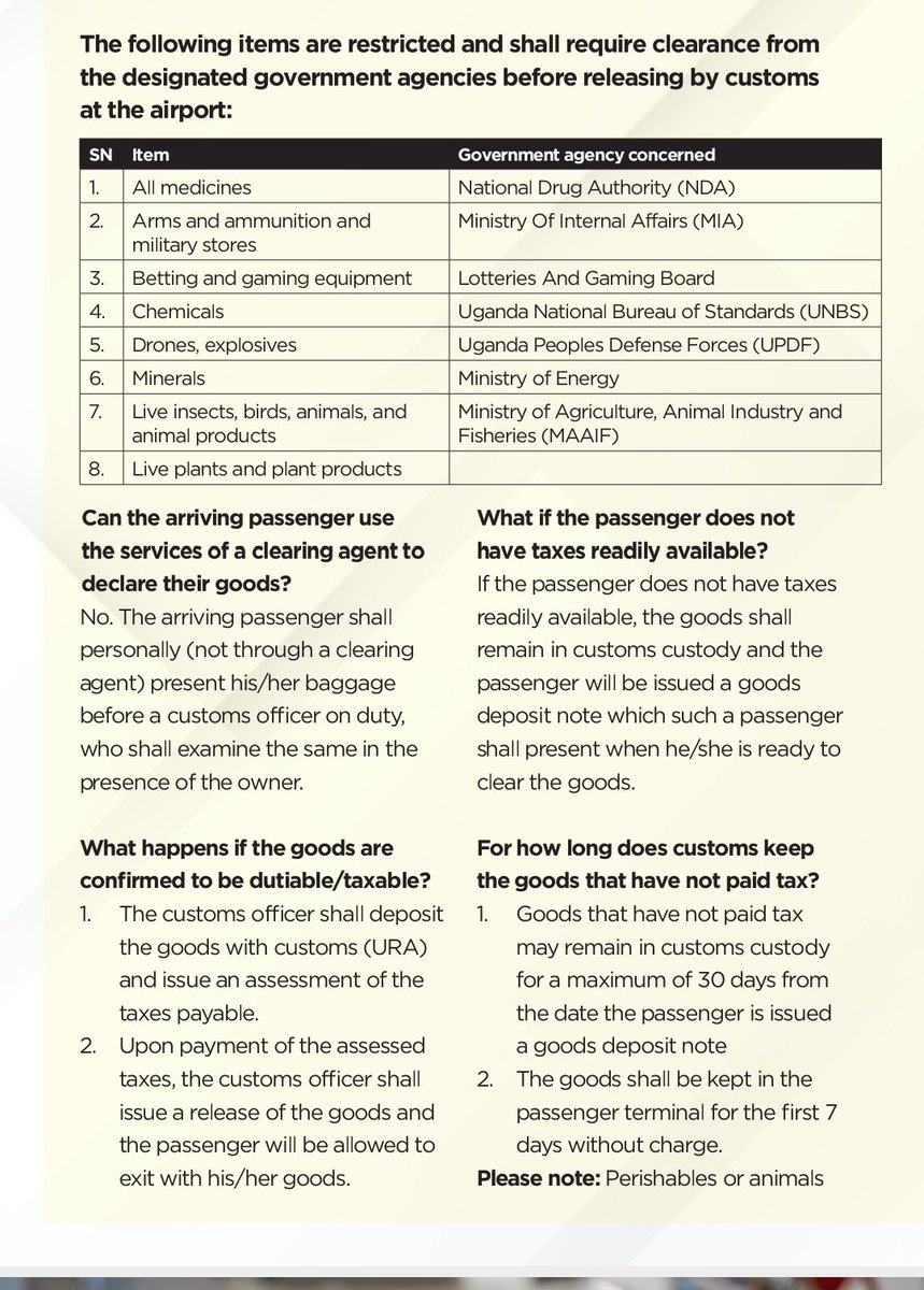 UgandaCAA's tweet photo. Here's very useful @URAuganda tax education information that we had to share with Entebbe International Airport users. https://t.co/jPDHsEqfed