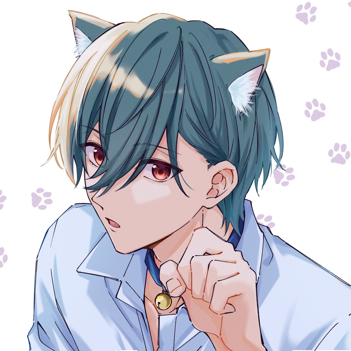 1boy animal ears male focus cat ears neck bell bell solo  illustration images