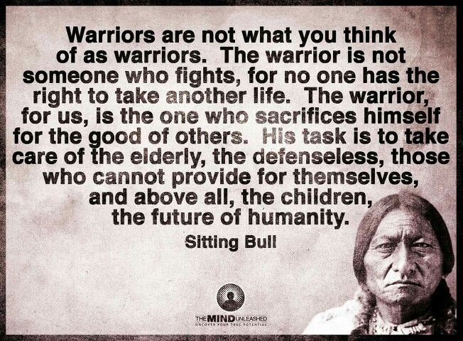 RothLindberg's tweet image. The best compliment I've ever received was when a person said that he thought that I have the heart of a warrior.
I was moved, not because I want to be a fighter, but because my view of a warrior is the same as Sitting Bull's. It is someone who protects his family and the weak.