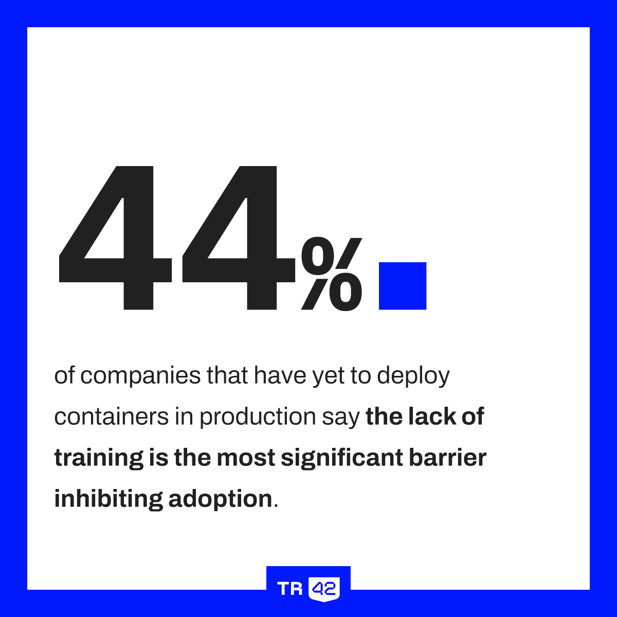 traceroute42's tweet photo. The biggest challenges to using and deploying containers are lack of training and security. That's the conclusion of Cloud Native Computing Foundation (CNCF)'s annual survey. 1/3 https://t.co/6GBtVRQGCU