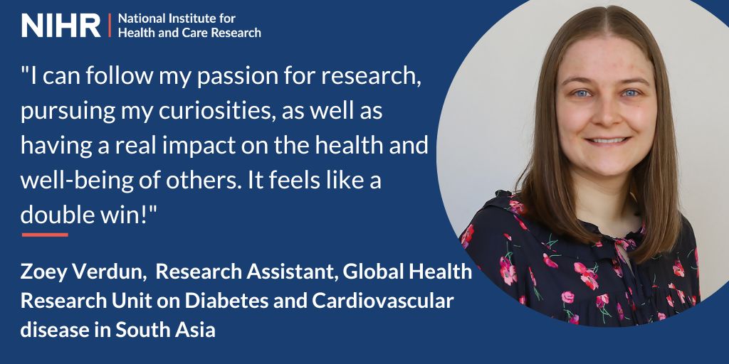 NIHRglobal's tweet photo. Research assistant, Zoey Verdun, shares her favourite things about working in global health research. 

#NIHRWomen #WomenInScience

@zverdun @imperialchepi https://t.co/LMz5lR5Hbq