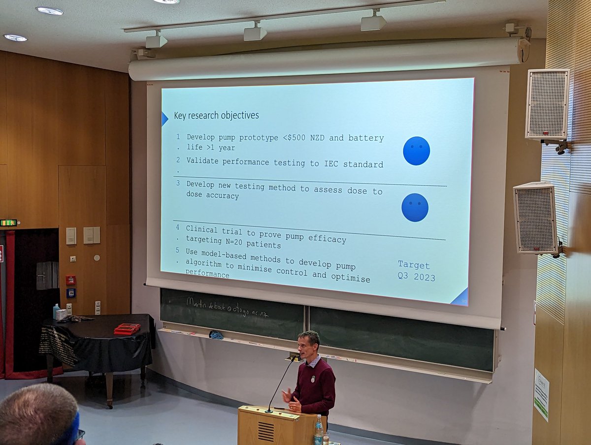 <a href="/DrMartindeBock1/">Dr Martin de Bock</a> presenting on work to develop an ultracheap insulin pump. Under $500NZD, open source in design. Watch this space! #ATTD2023