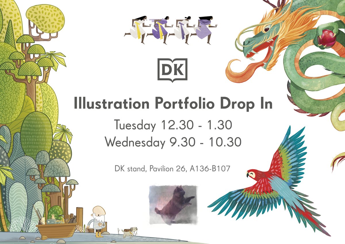My wonderful colleagues at @dkbooks will be at Bologna Children's Book Fair from 6th-9th March and would love to see the work of any interested illustrators! Please do stop by the DK stand for our Illustration Portfolio Drop In if you're at the fair! 😊📚🎨 @BoChildrensBook