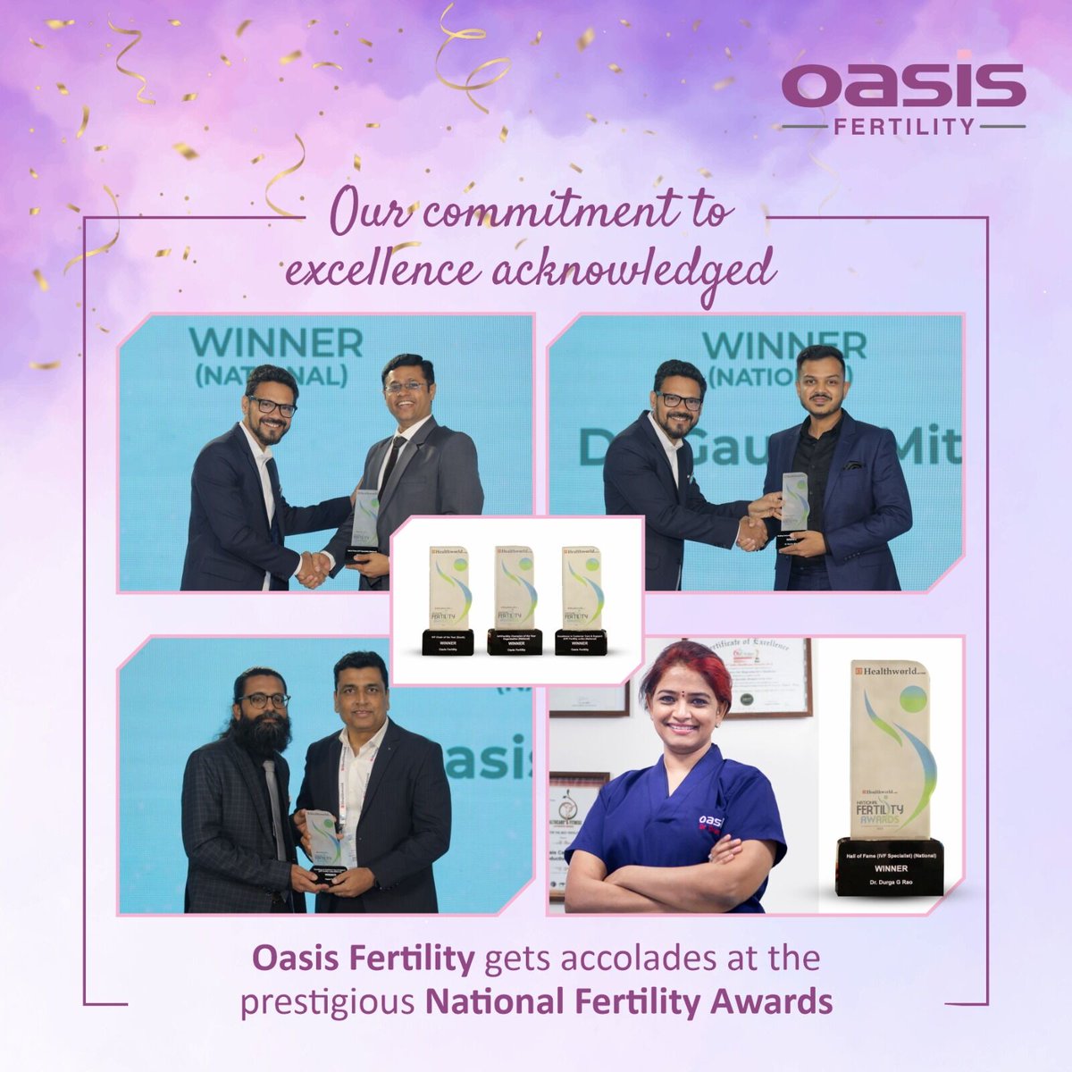 oasisivf's tweet photo. We had a field day at ET Healthworld’s National Fertility Awards as Oasis Fertility bagged six prestigious awards in the following categories:
#ETHealthworlds #NationalFertilityAwards #Oasisfertility https://t.co/XXUzDDmJQg