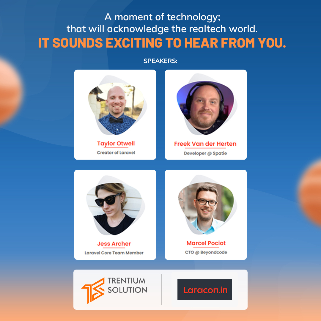 trentiums's tweet photo. LaraconIN, the official Laravel conference, is a community-led and community-driven conference to be held for the first time in India. The event is scheduled for 25-26 Feb 2023 at Ahmedabad, Gujarat.

Trentium solution is eagerly waiting to grab the amazing for the first time in https://t.co/r2Stw2fKth