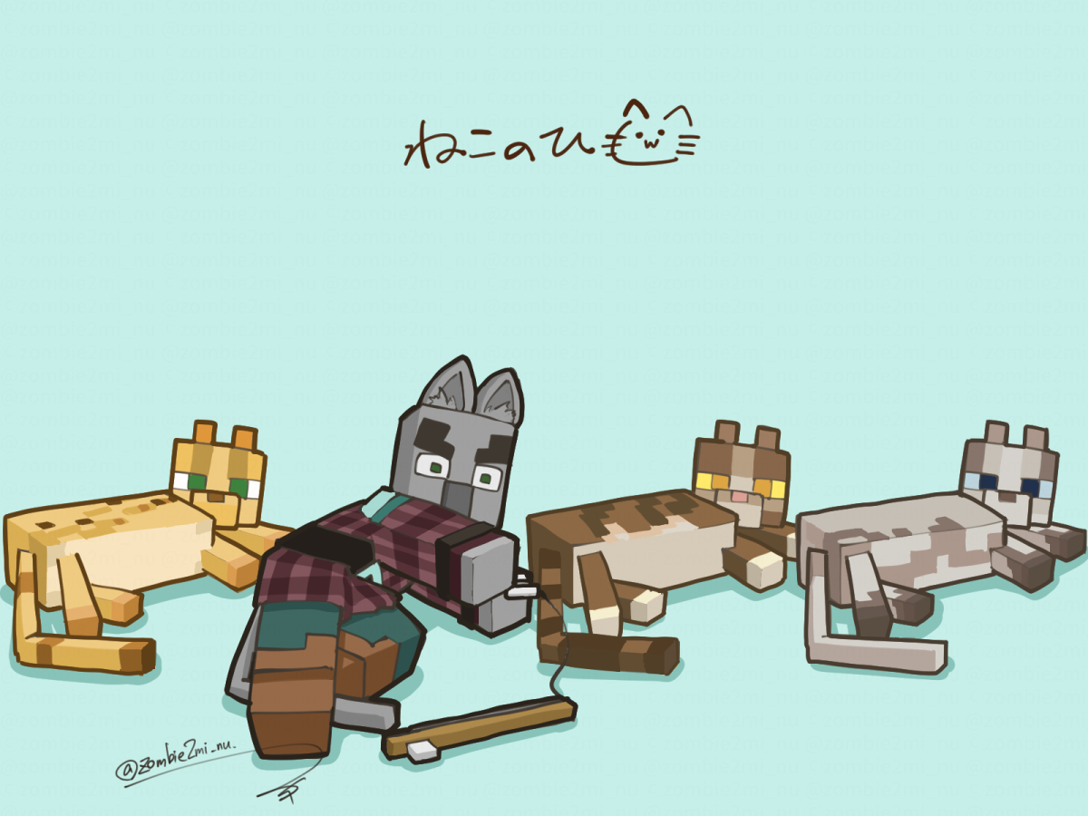 zombie2mi_nu's tweet photo. #猫の日 のマイクラ猫ズとエンダーマンとアレックスとピリジャー https://t.co/ortFC0jQ3Y