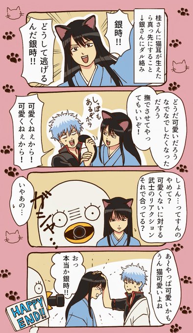 猫の日の銀さん桂さん 