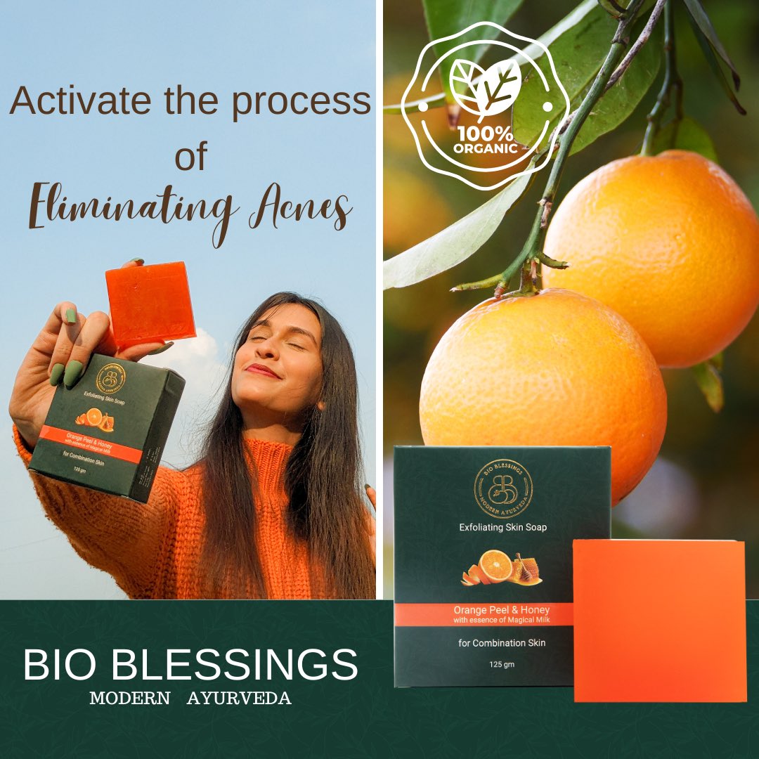 BioBlessings's tweet photo. ‼️Eliminate  your acne with the exfoliating properties of Orange and honey with the goodness of Donkey milk‼️

#bioblessings #donkeymilksoap #naturalbeauty #naturalskincare #organicskincare #modernayurveda https://t.co/hLkvQU869L