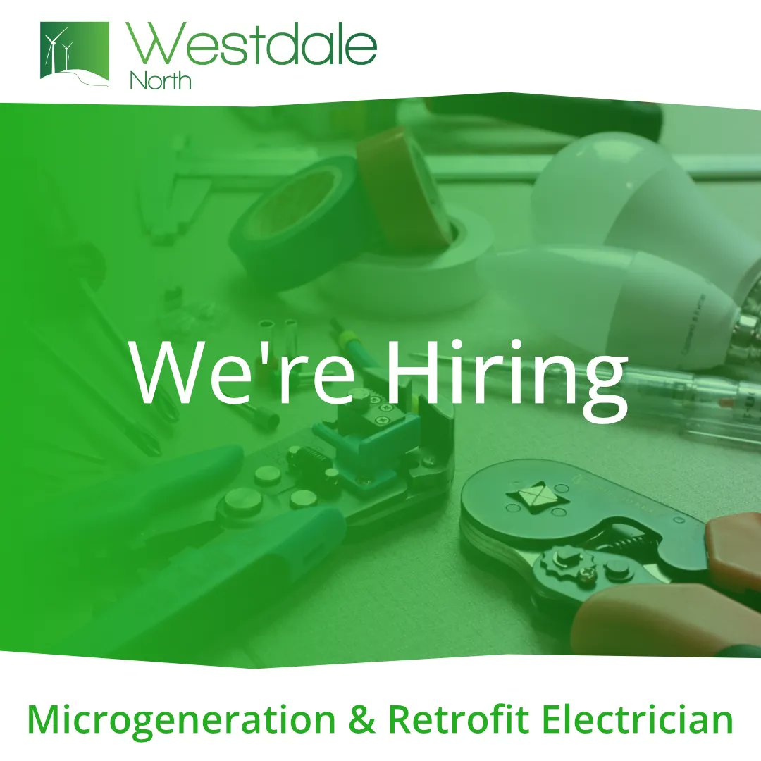 We're looking for a Full Time Microgeneration & Retrofit Electrician. For more information and to apply visit: buff.ly/3xIdYwH or e-mail your CV to: recruitment@westdalegroup.co.uk We will aim to respond within 3 days. @JCPinSouthYorks