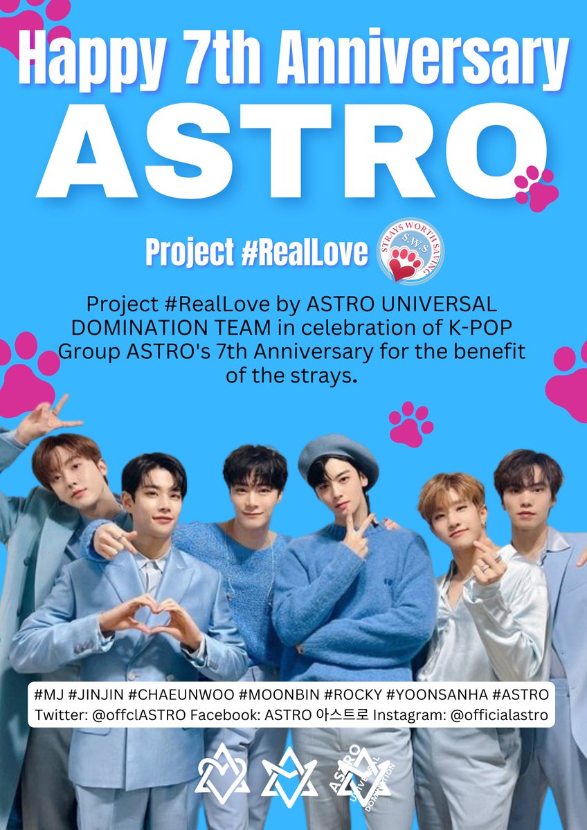 AUDTeam_'s tweet photo. Happy 7th Anniversary ASTRO!

In celebration of @offclASTRO anniversary,we have successfully donated dogfood &amp; rice to Strays Worth Saving (SWS) animal shelter for rescued abused and neglected stray dogs &amp; cats in the Philippines

#HAPPY7thWITH_ASTRO
#아스트로를_만난건_7ㅣ적_이야 https://t.co/NAMstUWHfi