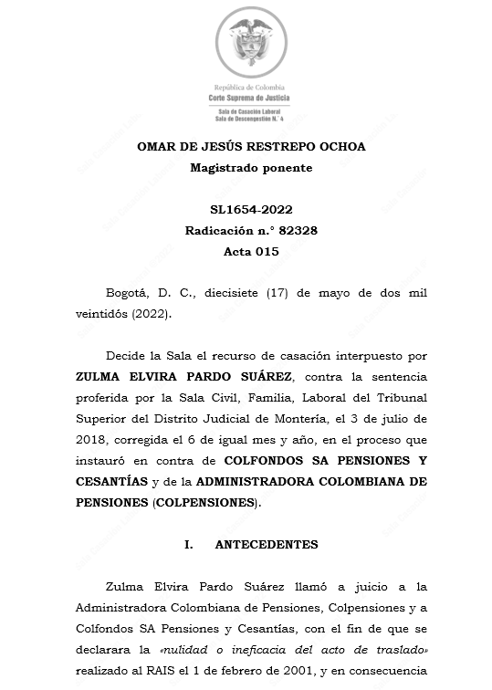 SENTENCIA RECOMENDADA 🗣 

#Laboral
“Acción de ineficacia del traslado de régimen pensional es imprescriptible”: <a href="/CorteSupremaJ/">Corte Suprema de Justicia</a> 

SENT: SL1654-2022 | RAD: 82328
