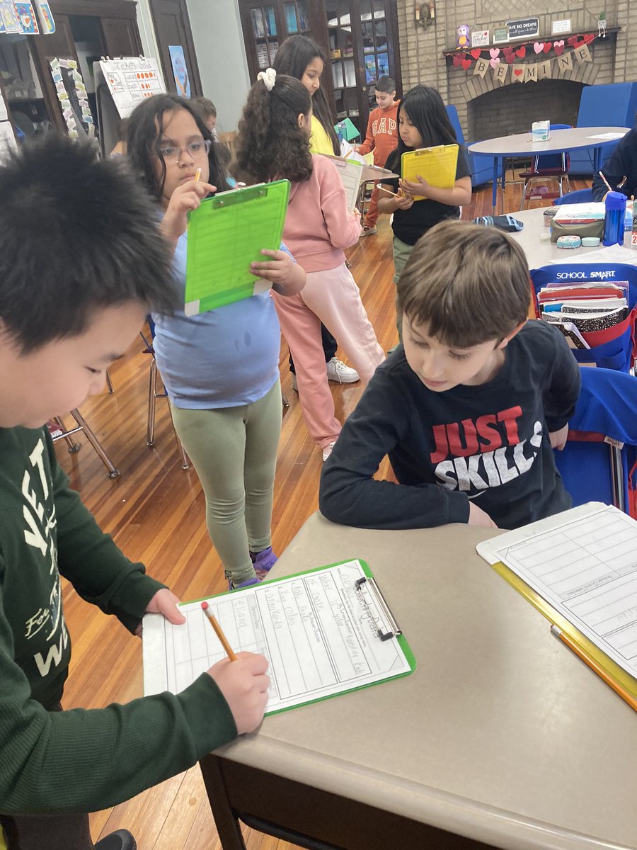 WeeLearnW_MrsA's tweet image. Today the students in room 103 transformed into data collectors! They chose a survey to ask classmates and will be creating different types of graphs and then analyzing the data! #weelovemath #datacollectors