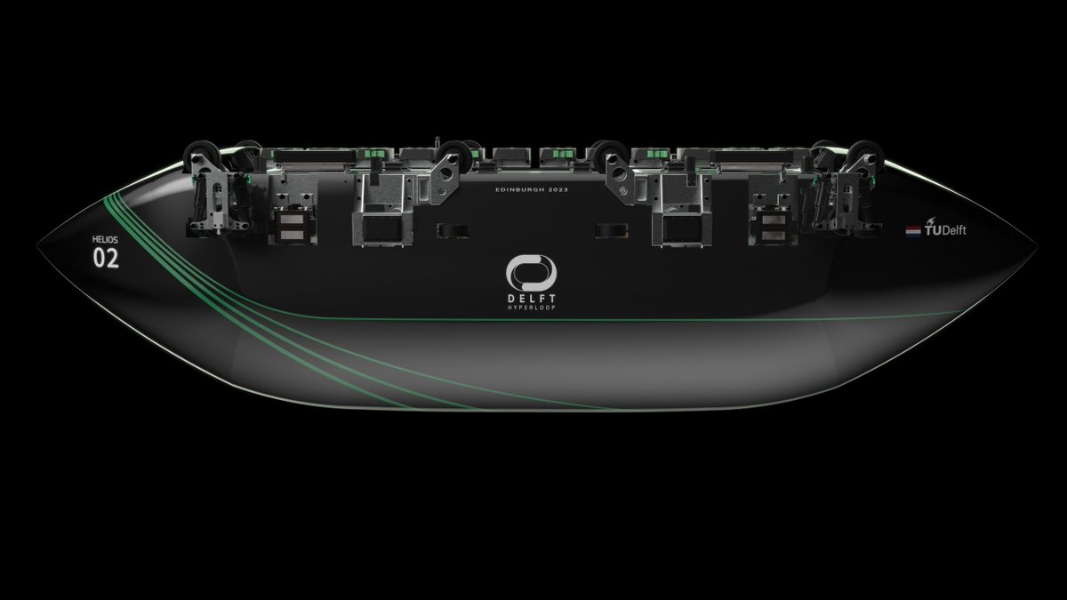 DelftHyperloop's tweet image. Delft Hyperloop presents: The Helios 2!
After months of hard work we can finally present our newest design. The Helios 2 is fully levitating, has a new motor and for the first time ever there is a thermal management system. Wow!