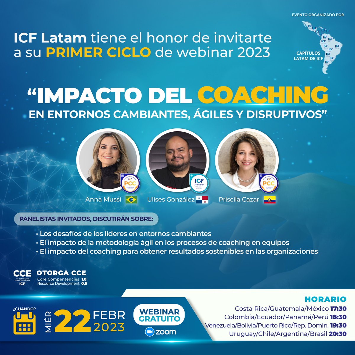 ¡ES HOY! Todavía estas a tiempo.

Fecha: 22 de febrero 20:30 

Inscripción en: acortar.link/m4DtsR

#agilecoaching #coachingorganizacional #coachingdeequipos #entornosdisruptivos #impactodelcaoching #icfcoachoaching #webinarICFLatam #ICFLATAM #LTAM #ICF