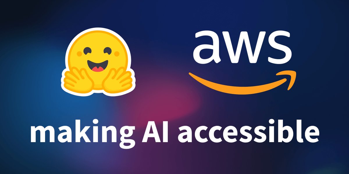 YvesMulkers's tweet photo. Hugging Face and AWS partner to make #AI more accessible
It’s time to make #AI open and accessible to all. That’s the goal of this expanded long-term strategic partnership betw ..
https://t.co/uYuqmQGw03 https://t.co/h3vUs3VHJB