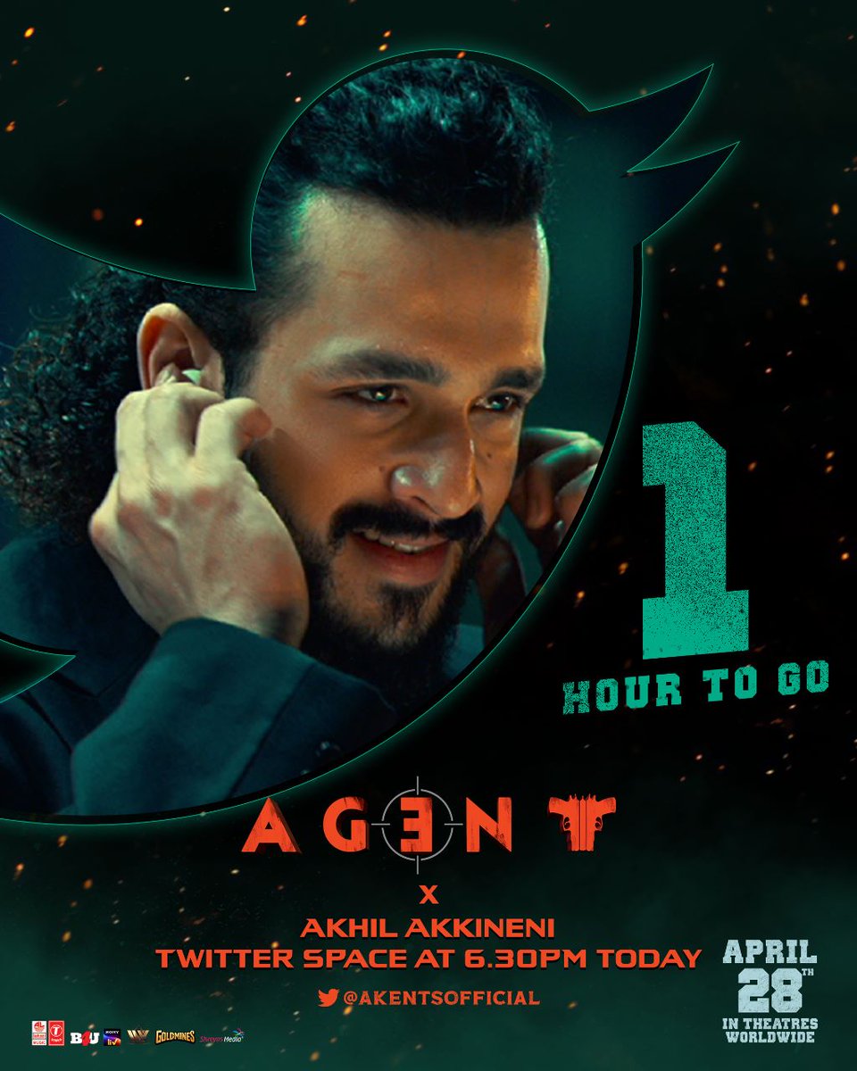 AK Entertainments (@akentsofficial) on Twitter photo 1️⃣hour to go ⏳📢
Set your reminders to interact with our #AGENT <a href="/AkhilAkkineni8/">Akhil Akkineni</a> 😎
#AgentTwitterSpace begins at 6:30 PM today❤️🔥
#MalliMalli Song Launch Today @ 7:03 PM ❤️
- x.com/i/spaces/1LyxB…
Congratulations <a href="/lokeshBangaram/">𓃵L O K E S Hⱽⁱʳᵃᵗ</a> 😀👍🏻
Stay Tuned to <a href="/AKentsOfficial/">AK Entertainments</a> 1️⃣hour to go ⏳📢
Set your reminders to interact with our #AGENT <a href="/AkhilAkkineni8/">Akhil Akkineni</a> 😎
#AgentTwitterSpace begins at 6:30 PM today❤️🔥
#MalliMalli Song Launch Today @ 7:03 PM ❤️
- x.com/i/spaces/1LyxB…
Congratulations <a href="/lokeshBangaram/">𓃵L O K E S Hⱽⁱʳᵃᵗ</a> 😀👍🏻
Stay Tuned to <a href="/AKentsOfficial/">AK Entertainments</a>