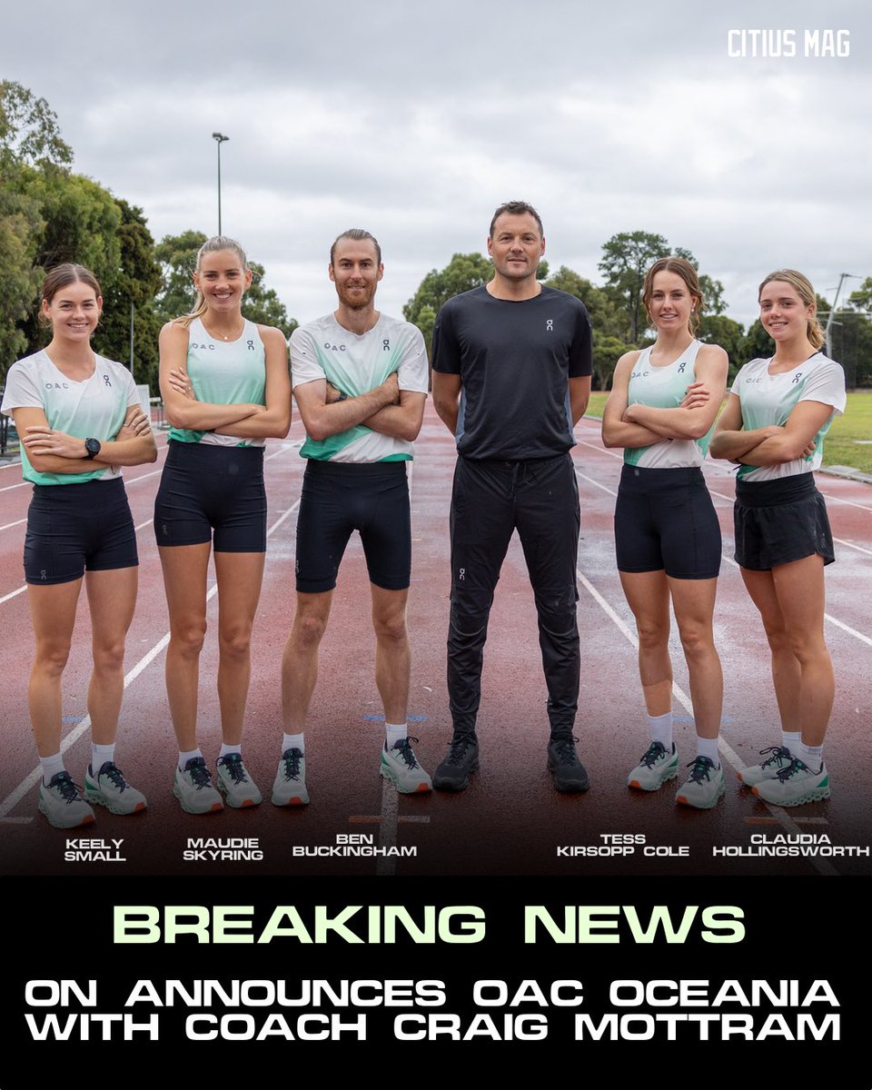 🌏 Introducing OAC Oceania… ☁️ @on_running has announced the launch of their new team based in Australia and coached by four-time Olympian @craig_mottram MEET THE TEAM 🇦🇺 • Ben Buckingham • Keely Small • Maudie Skyring • Tess Kirsopp-Cole • Claudia Hollingsworth