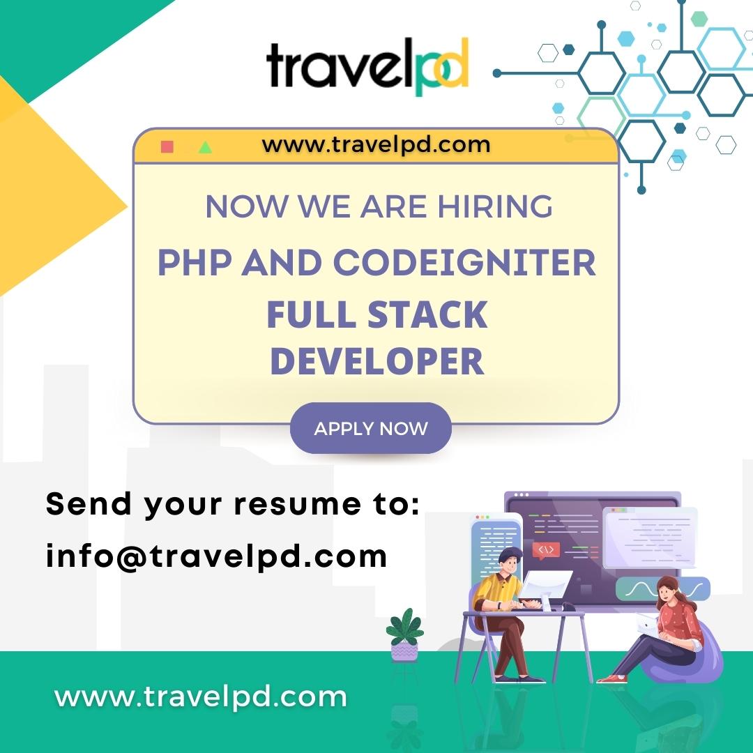 travelpdcompany's tweet image. Are you a full-stack PHP and Codeigniter developer? We're looking for an experienced, skilled candidate to join our team.
Send your resume to info@travelpd.com
#phpdeveloperjobs #hiring #php #developer #hiringnow #jobsinindia #hiringalert #lookingforjob #phpjobs #developerjob
