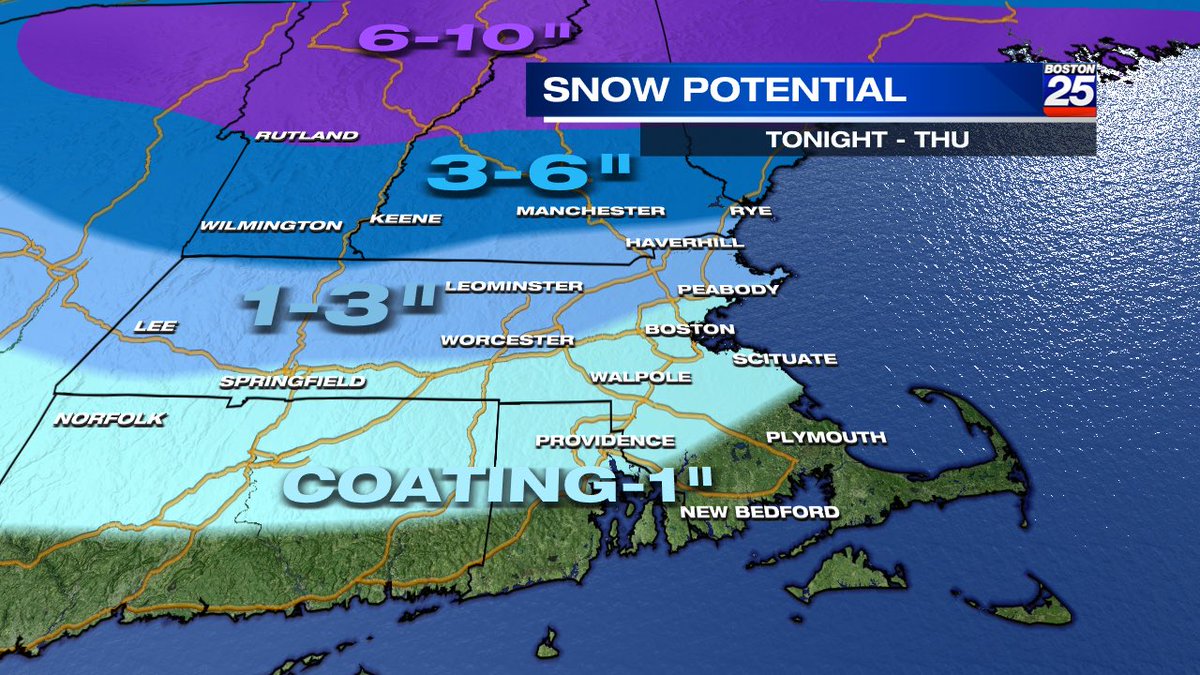 Ice is the biggest concern with this next storm. If anything, expected snow totals may go down and ice totals may go up. Very very careful on the roads tonight - Thursday night. <a href="/boston25/">Boston 25 News</a>