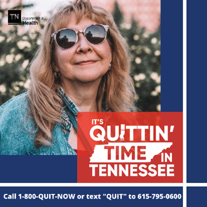 TNDeptofHealth's tweet photo. It’s your time to join other Tennesseans in quitting smoking. Call 1-800-QUIT-NOW or text “Quit” to 615-795-0600 to start quitting smoking today! #TobaccoFree2023 #TNStopTobacco #TNQuitWeek https://t.co/3js94MiT64