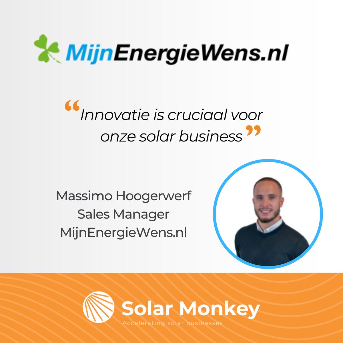 📈“Innovatie is cruciaal voor onze solar business”, aldus Massimo Hoogerwerf van MijnEnergieWens.nl.

🎤In een interview met de sales manager van MijnEnergieWens.nl, hebben wij gesproken over de markt.

❓Wil je meer lezen? Klik op de link! ow.ly/79Cg50MU82i