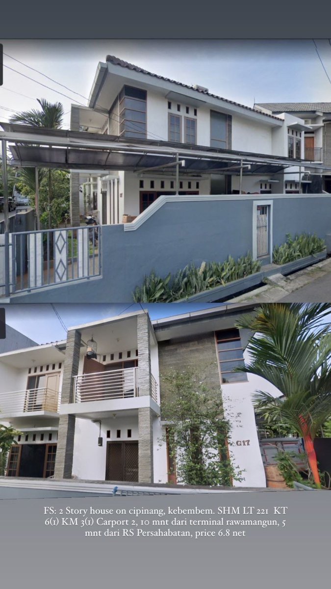 alyabdewi's tweet photo. FS : 2 Story house on cipinang kebembem SHM LT 221  KT 6(1) KM 3(1) Carport 2, 10 mnt dari terminal rawamangun 5  mnt dari RS Persahabatan,price 6.8M nego
#forsale #dijualrumah #rumahjakarta #dijualrumahjakarta #jualrumahjakarta #jualruma https://t.co/mSBT8w0Mei