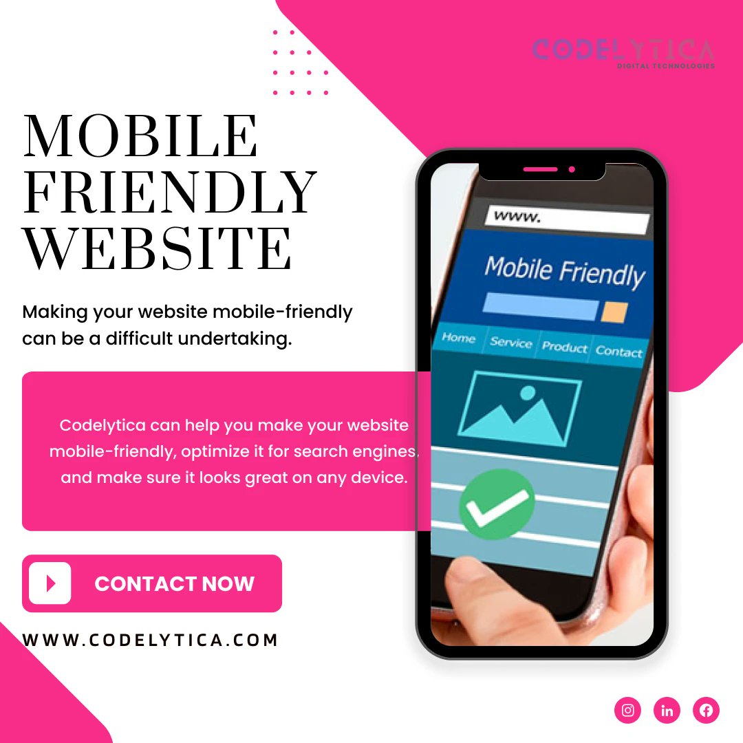 codelytica's tweet image. We make website development a breeze! With Codelytica, your website will be mobile-friendly, optimized for search engines, and look amazing in no time. 

#webdevelopmentagency #webdevelopmentdubai  #webdevelopmentuae  #codelytica #codelyticaai