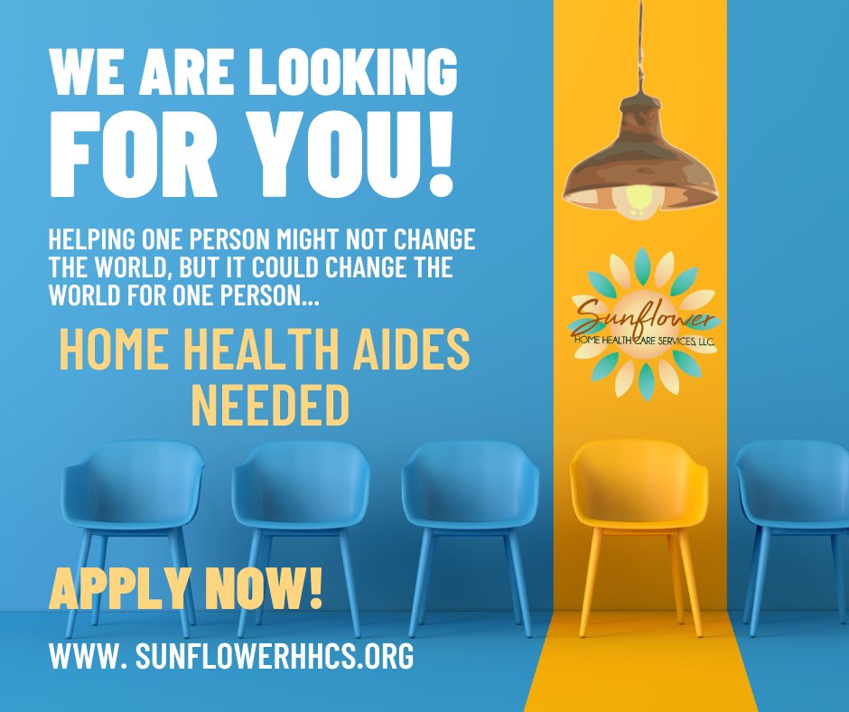 Sunflower_hhcs's tweet image. 🌻WE ARE LOOKING FOR YOU! 🌻
No experience needed! We will train! 
Apply Online today at Sunflowerhhcs.org
#Sunflowerhhcs #ApplyToday #StartASAP #AllShiftsAvailable