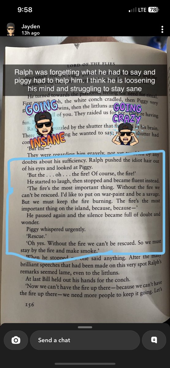 msheathercull's tweet image. #BookSnaps on LOTF. So proud of these students! @NLESDCA @SJAjags