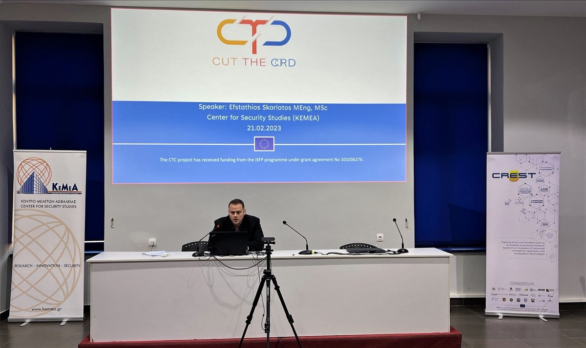 ctc_eu_project's tweet photo. 📢On Tuesday, February 21st the @ctc_eu_project had the opportunity to participate in the sister projects slot during the final #conference of the @CrestProject in Athens, Greece. Project coordinator Mr. Efstathios Skaraltos presented CTC its aim,work, and results so far!
#ctcisf https://t.co/G3aGtOUehA