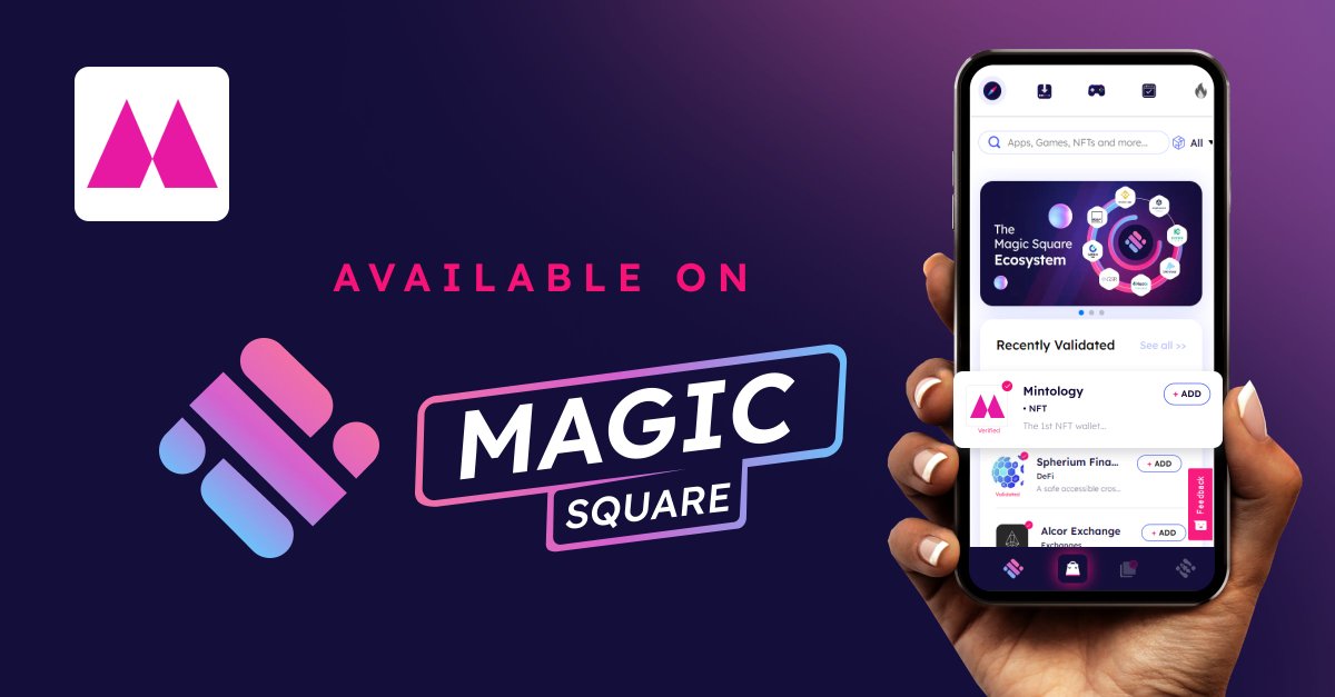 Magic Square (@magicsquareio) on Twitter photo <a href="/MintologyStudio/">Mintology | We are live!</a> is the 1st #NFT wallet with real-life brand benefits 🔥
🔍📲Users can browse and enjoy brand perks that are offered to their #NFTs
Discover Mintology on the #MagicStore 👇
magic.store/app/mintology <a href="/MintologyStudio/">Mintology | We are live!</a> is the 1st #NFT wallet with real-life brand benefits 🔥
🔍📲Users can browse and enjoy brand perks that are offered to their #NFTs
Discover Mintology on the #MagicStore 👇
magic.store/app/mintology