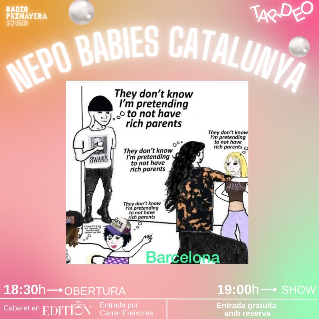 Tenim un regal:

🪅 Sorteig d'una invitació doble per dijous 23 veure el FOMO en directe amb <a href="/alba__riera/">Glen Bradley</a> i <a href="/laura6rau/">Laura Grau</a> a l'Hotel Edition
🕰️ Instruccions: és bastant fàcil. Només ens has de seguir i fer RT