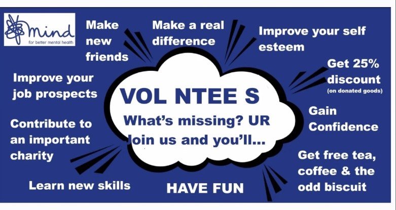 mindshopsyston's tweet photo. if you have a few hours a week to spare, we need volunteers.  we have cashier vacancies, friday 9-1, saturday 9-1 &amp; 1-5 and anytime on a sunday, pop in and speak to us and help raise money for a great cause @MindCharity @Syston_TC @Syston_vc https://t.co/GYK43ahirf