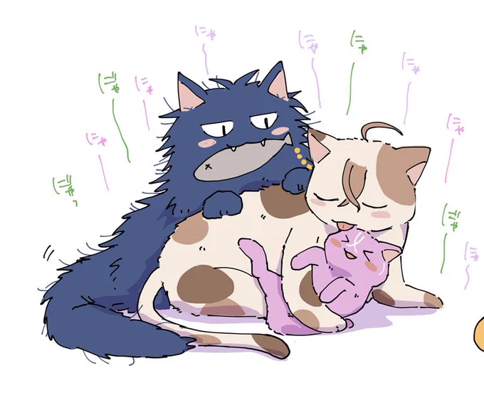 ぼさぼさの🐈のデ、描いてていちばん楽しい 