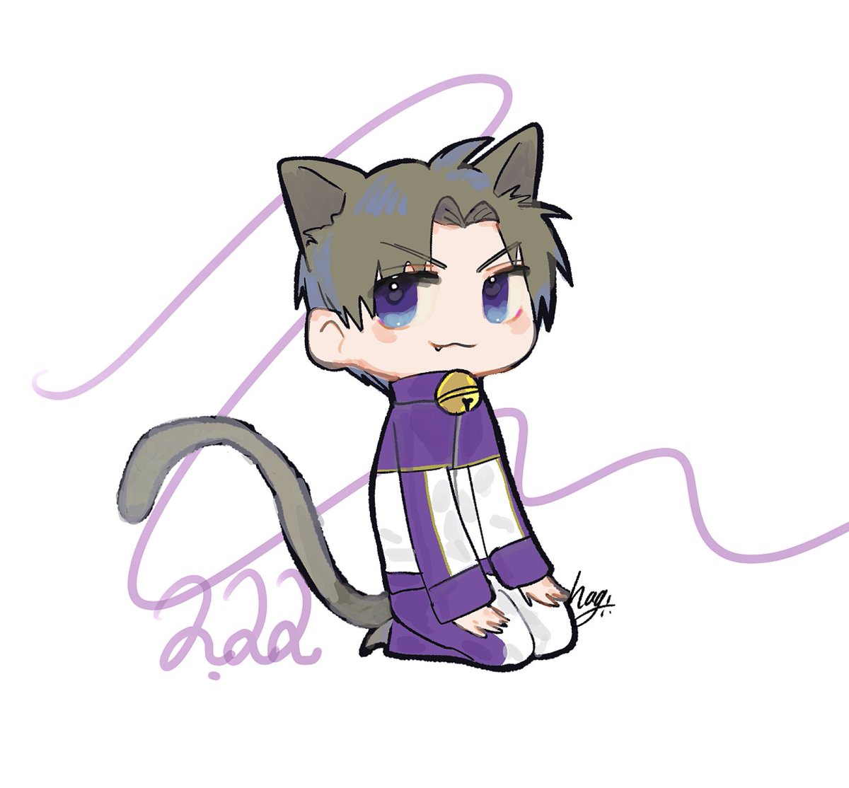 1boy animal ears male focus tail cat ears cat tail solo  illustration images