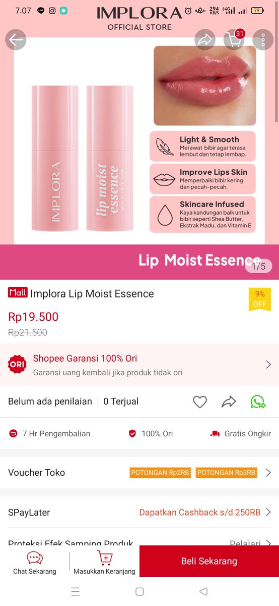 Ohhh yashhh, hari ini banget baru launch nya produk IMPLORA, LIP DUO. Produk untuk bibir sehat, lembab, dan pink natural. Yg bibirnya suka kering" pasti ga nyaman, pake produk ini solusi bgt nihh