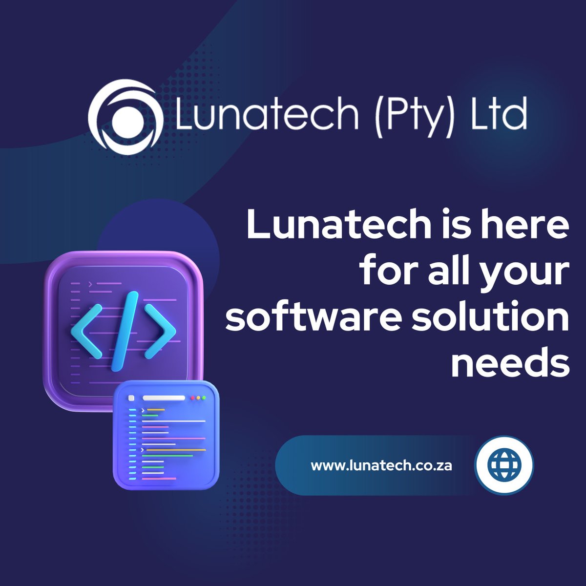 Lunatech is here for all your software solution needs. Contact us for more! lunatech.co.za
#Software #Company #Service #Design #Code #Digital #Technology #Lunatech #JBay #Local #Powerhouse #Quality #Professional #Innovation