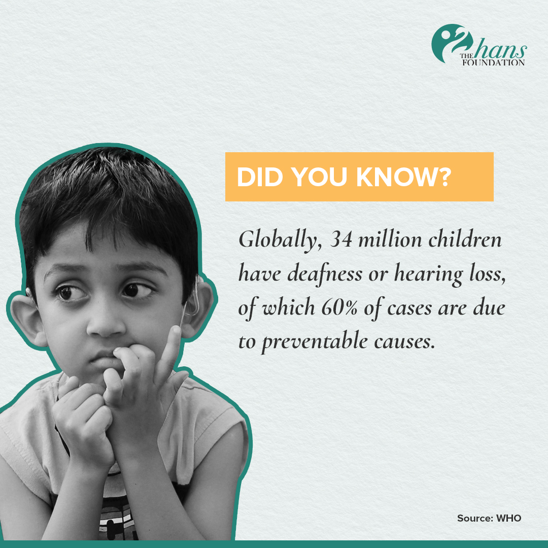 THF_INDIA's tweet photo. In children, nearly 60% of hearing loss is due to avoidable causes that can be prevented through public health measures such as Cochlear Implant.
Stay tuned to know how we're assisting children with hearing loss.
#HansForALL #THFCochlearImplantProgramme #HearingCareForAll https://t.co/7TzOUpFjMj
