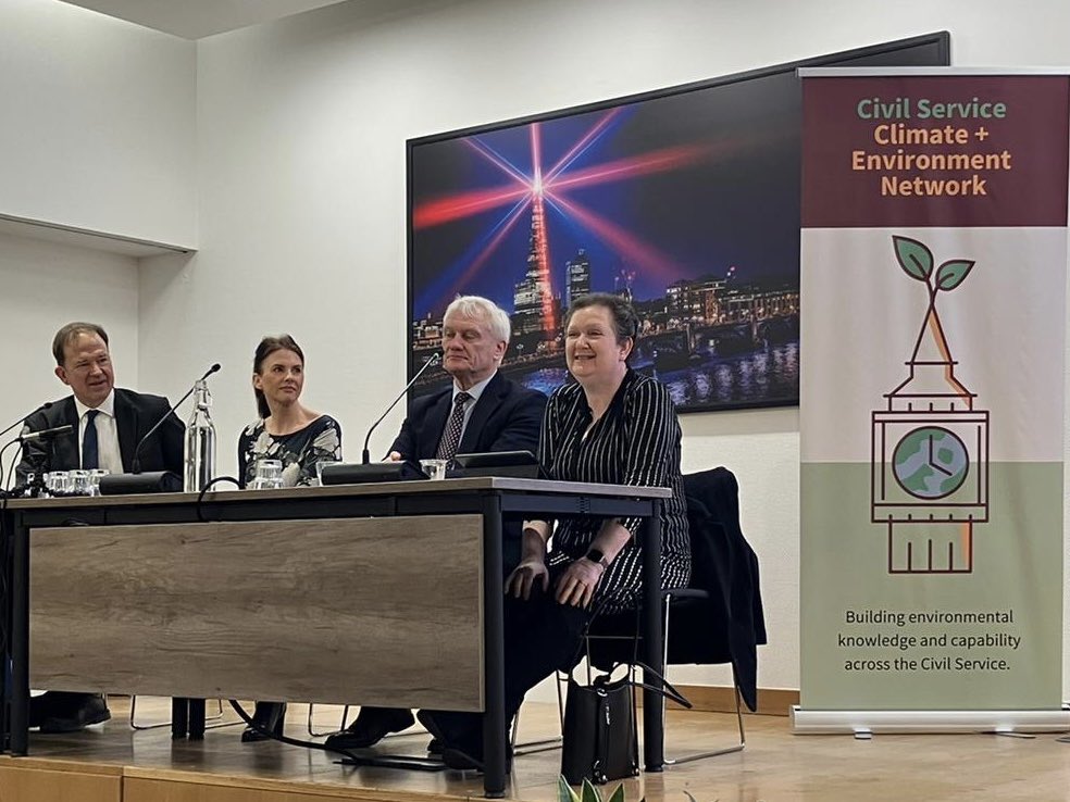 TamFinkelstein's tweet photo. Congrats Civil Service Climate &amp; Environment network on conference yesterday. Largest network of its kind, committed to working across boundaries &amp; building expertise. An honour to chair minister panel with Trudi Harrison, @Jesse_Norman @grahamstuart #CSCENConference2023 @_CSEN https://t.co/gPUrTGXoxn