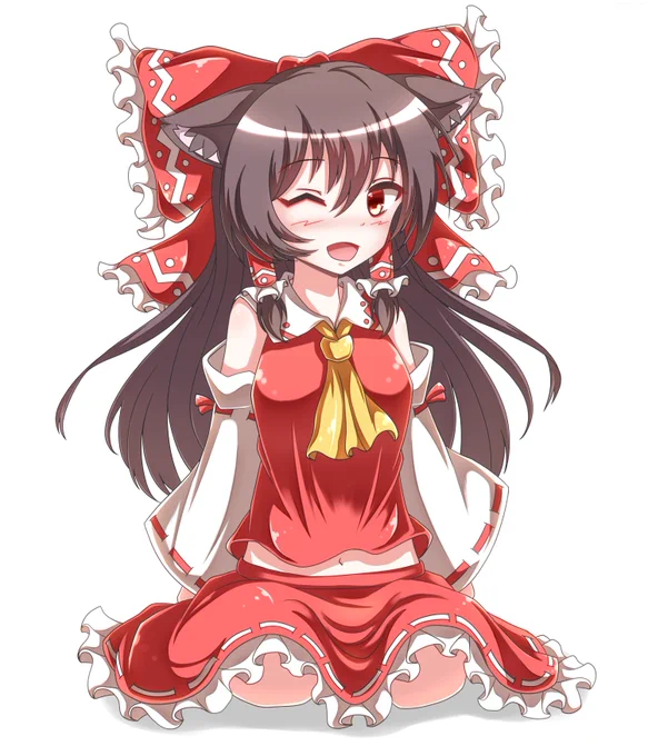 #にゃんにゃんにゃんの日ねこ巫女れいむ(再掲) 