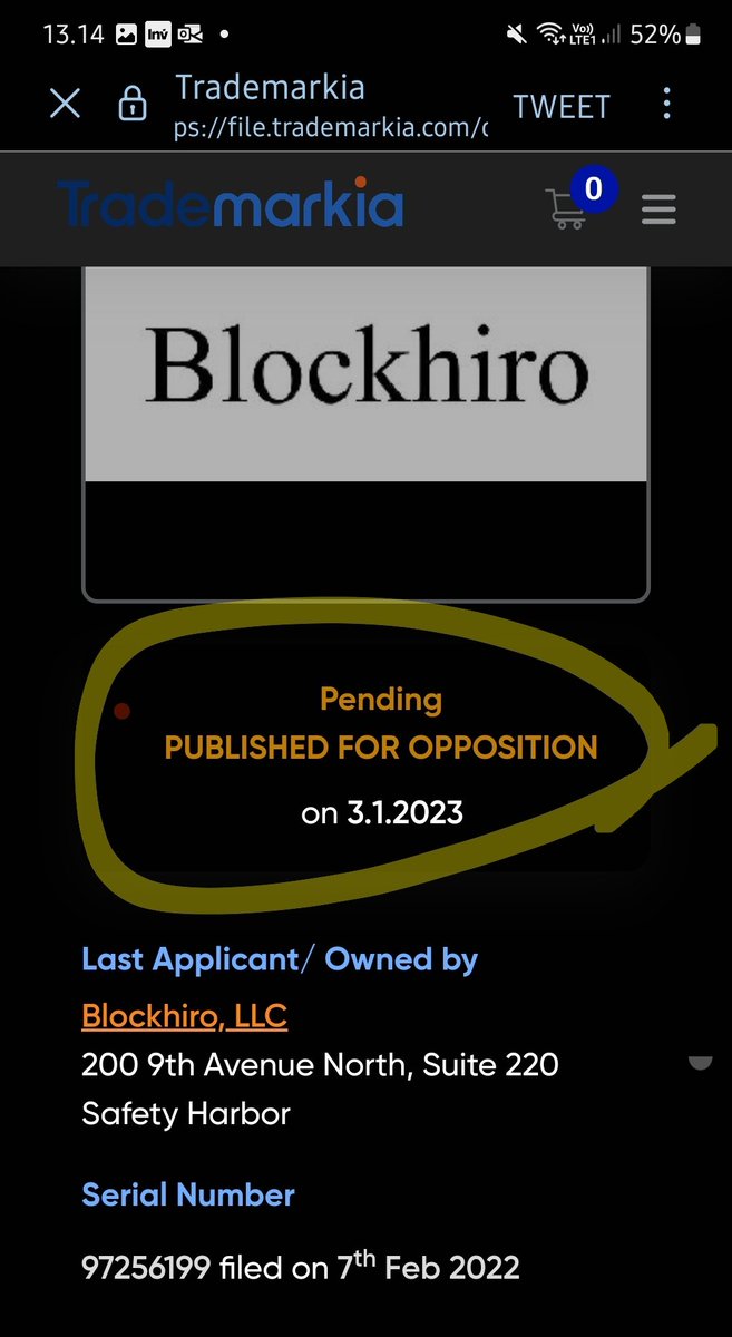 BBIG_Dane's tweet photo. @magicytes @Tasharsn33 @Official_MrRic @LorneRoss3 @JohnnyTabacco @CrispyCashCC @Luckyjs37 @CryptydeInc @freescape_nft @POTUSChampion @33Tool @Bighomiecoffee @bzztbee @dmctradesoil @erikfinman @FrankDaTech @HieuTrantheMAN @In_GENIO_MEX @LetsBounceBack_ @MemeStockMillyz $BBIG $TYDE #Blockhiro still pending Pay attention to these 2 trademarks!
Blockhiro was last updated 3. January 2023 👀

Blockchain Bank owned:
https://t.co/xceFZ3ntp3

Which is @CryptydeInc partner together with @wattumofficial 🤓

#USDC #blockchain #BlockchainBank #Web3 #NFT https://t.co/VY1QBXRKmC