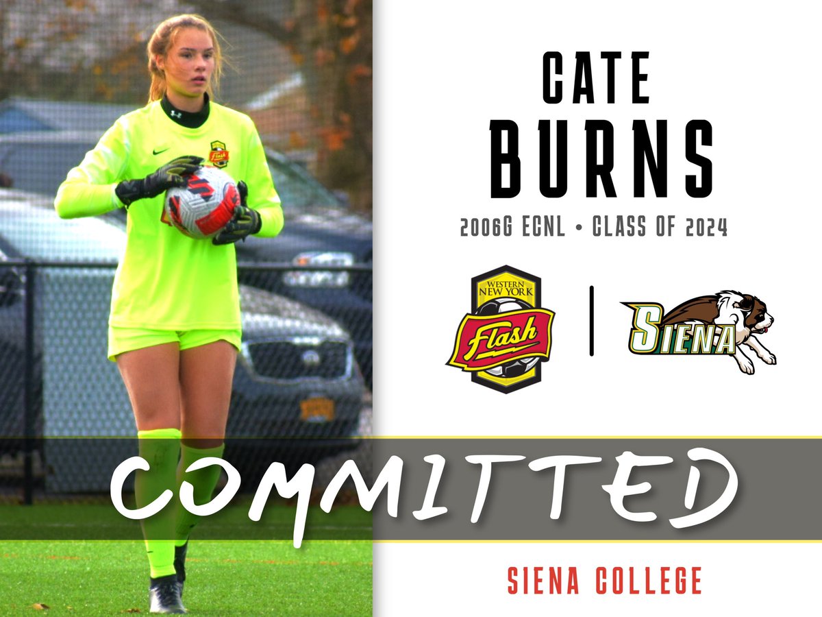 WNYFlashAcademy's tweet photo. Congratulations to Cate Burns (2006G ECNL) on her commitment to continue her education and soccer playing career at Siena College!
#FlashClassOf2024
#ChangingTheLandscape https://t.co/EBIcxDOFUD